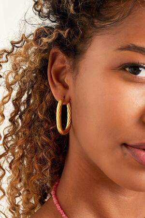 Twisted Oval Stainless Steel Earring Gold h5 Picture2